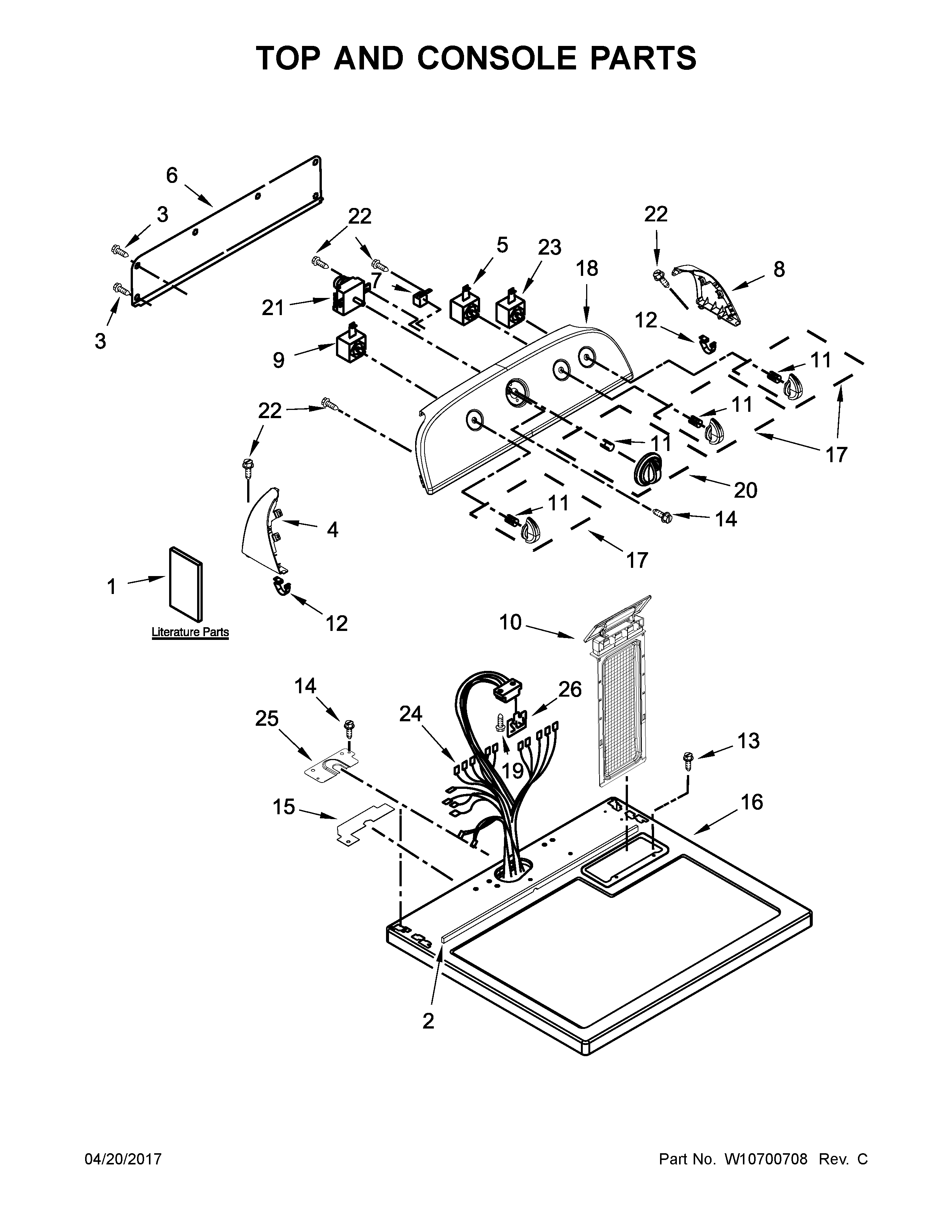 Top and console parts