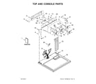 Whirlpool WGD49STBW1 top and console parts diagram