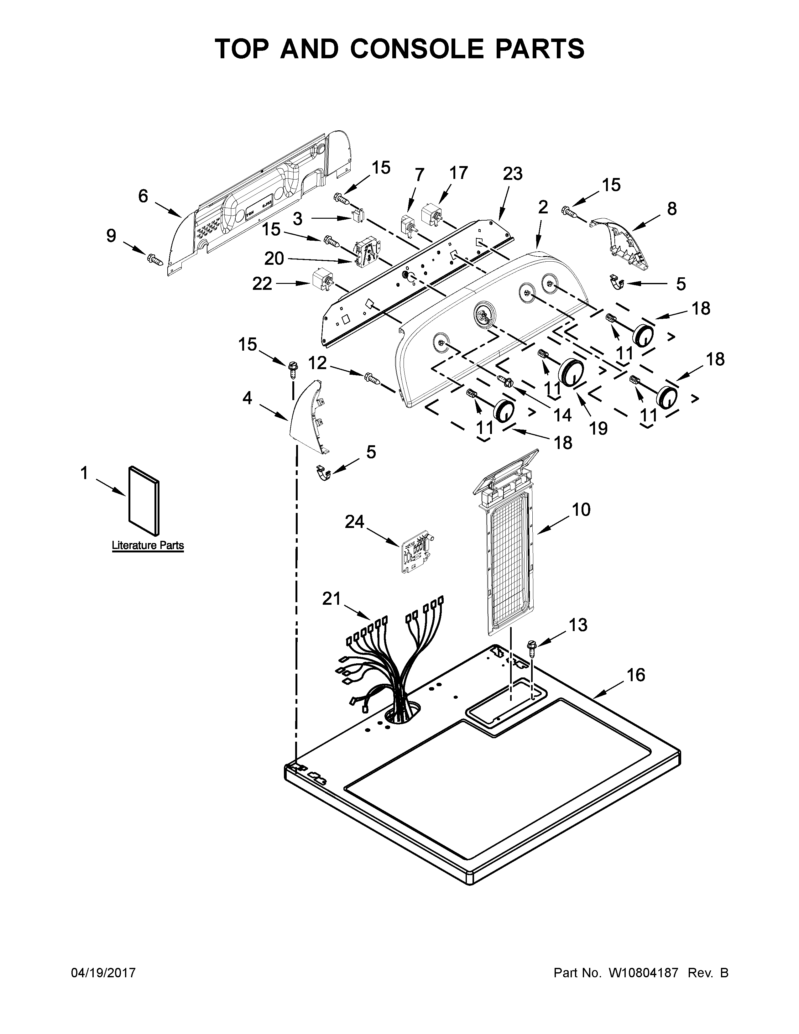 Top and console parts