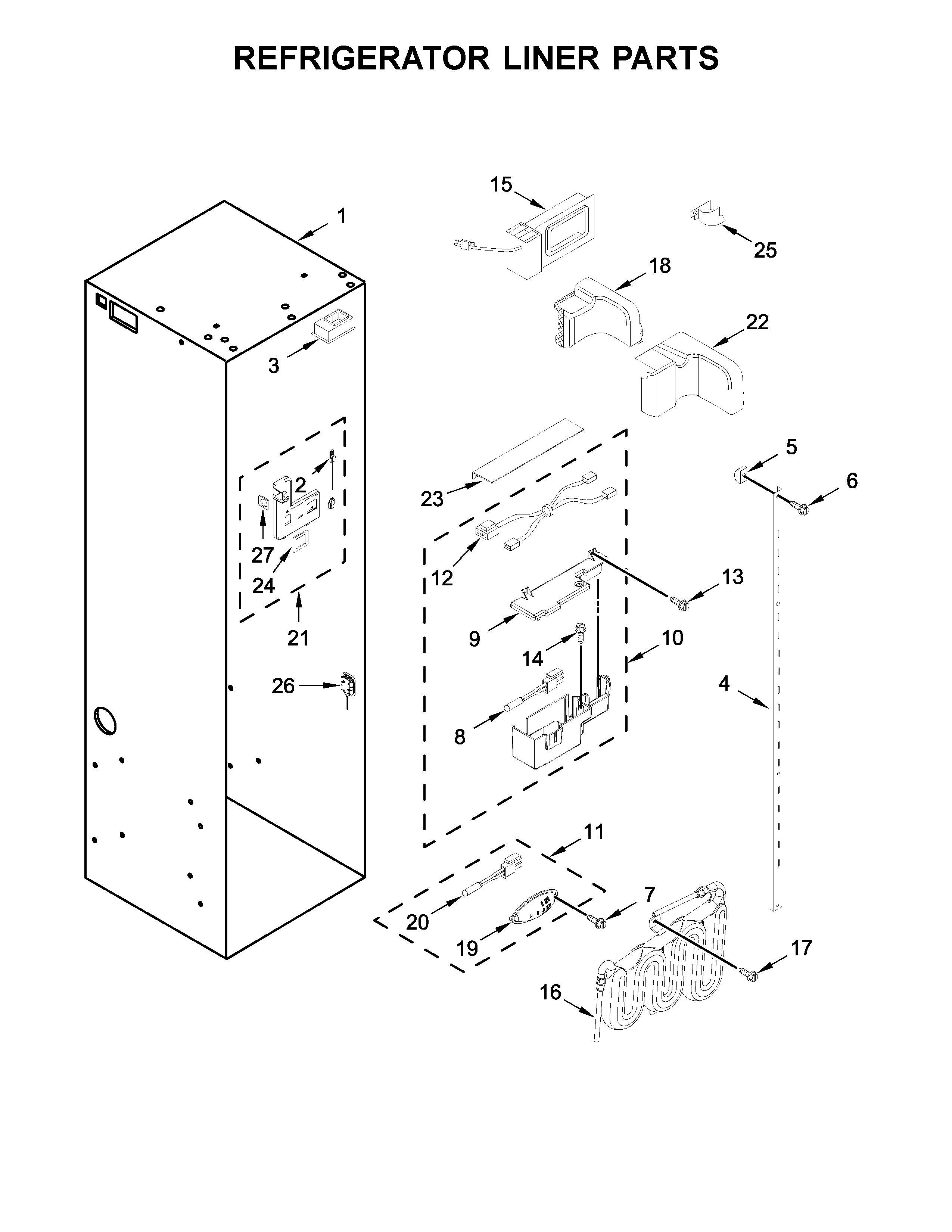 Refrigerator liner parts