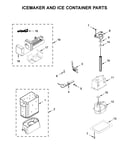 Icemaker and ice container parts