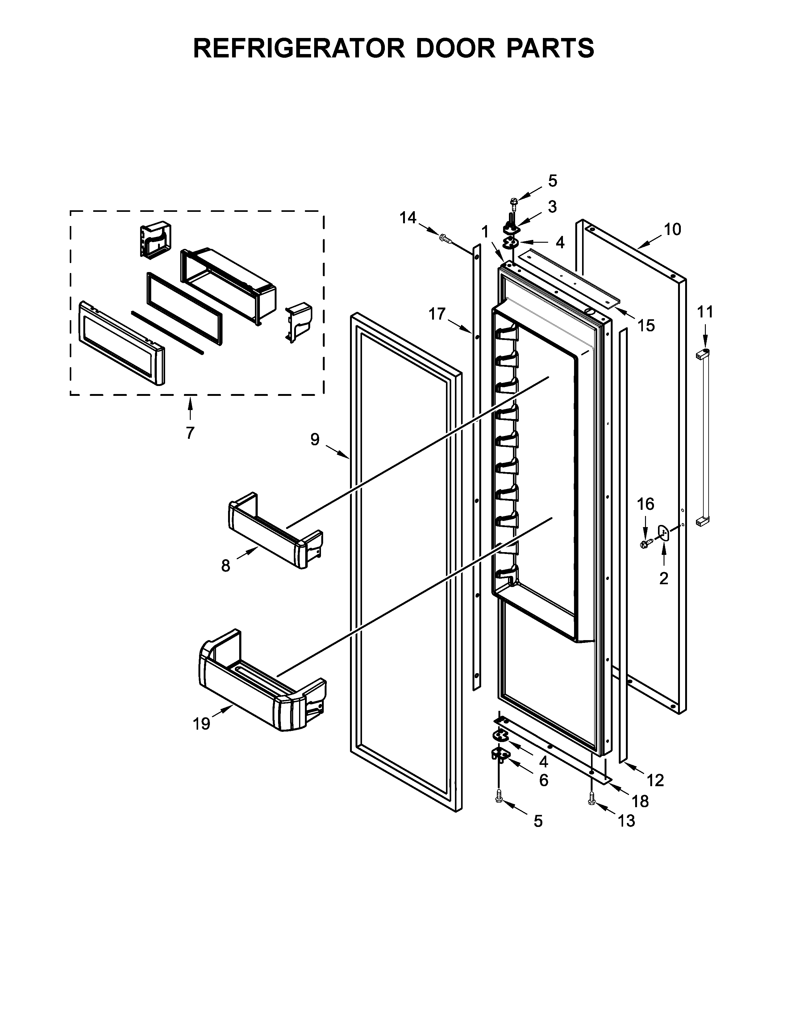 Refrigerator door parts