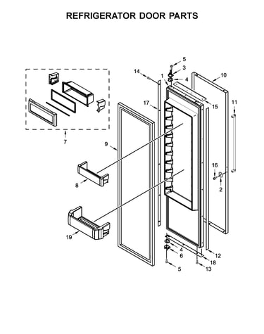 Refrigerator door parts