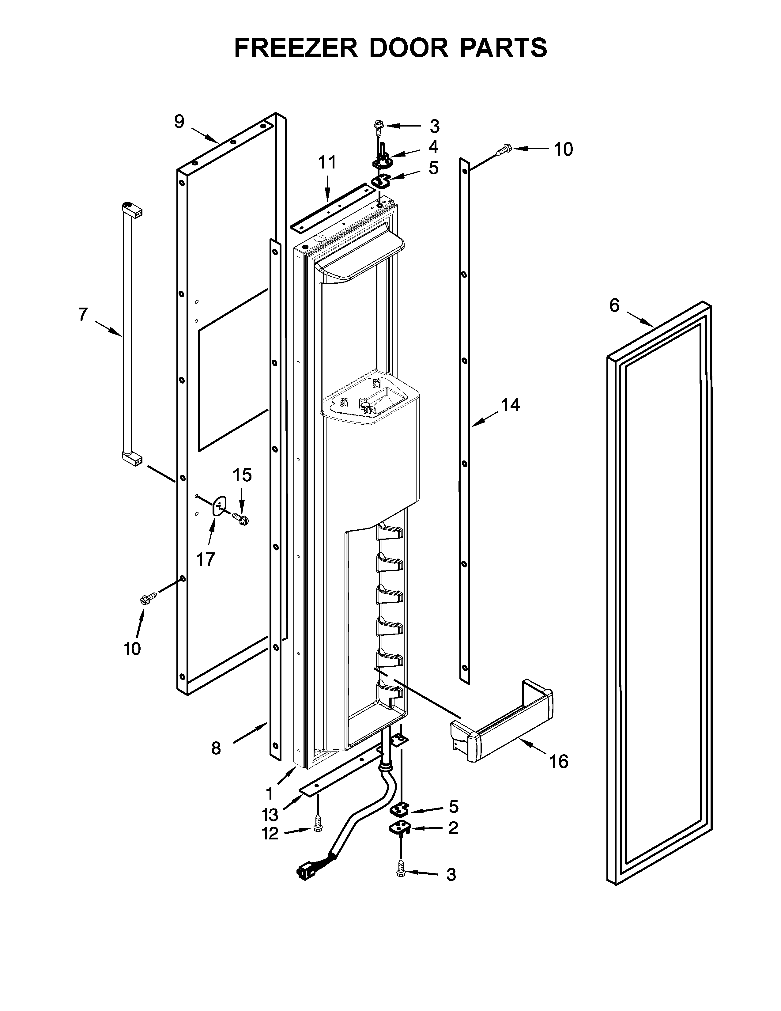 Freezer door parts