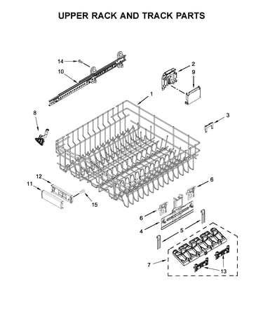 Upper rack and track parts