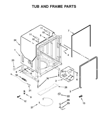 Tub and frame parts