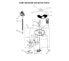 KitchenAid KDTE104EWH4 pump, washarm and motor parts diagram