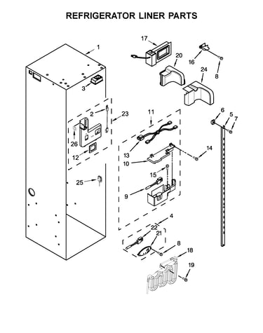 Refrigerator liner parts