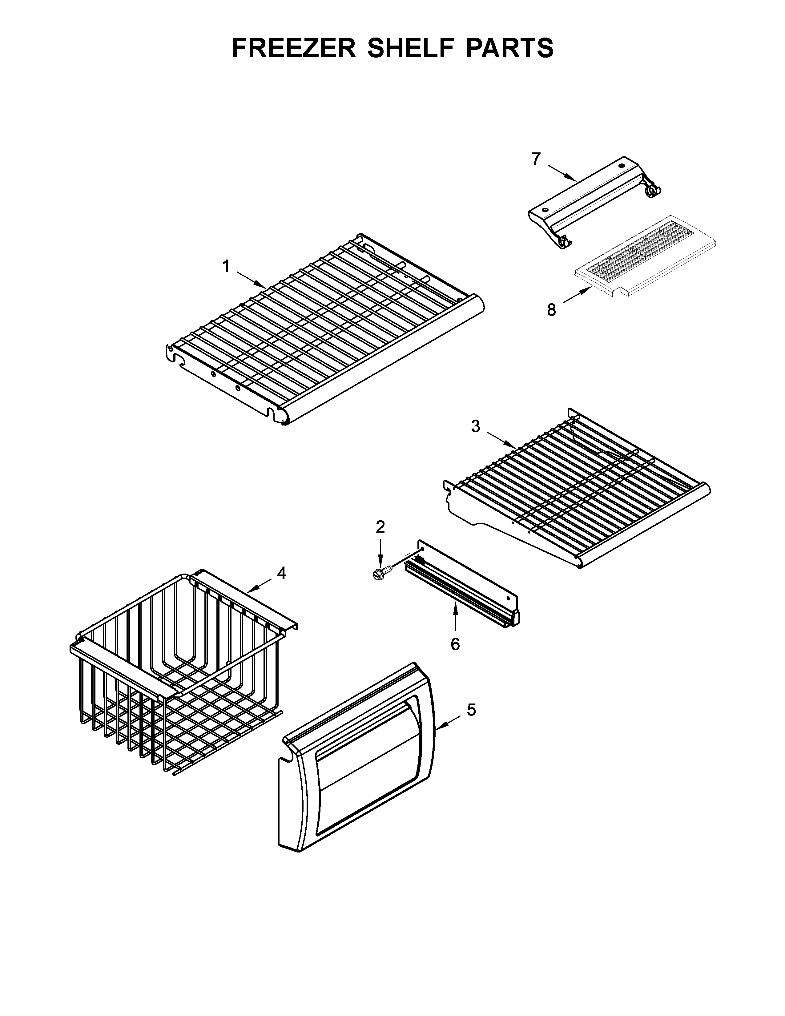 FREEZER SHELF PARTS