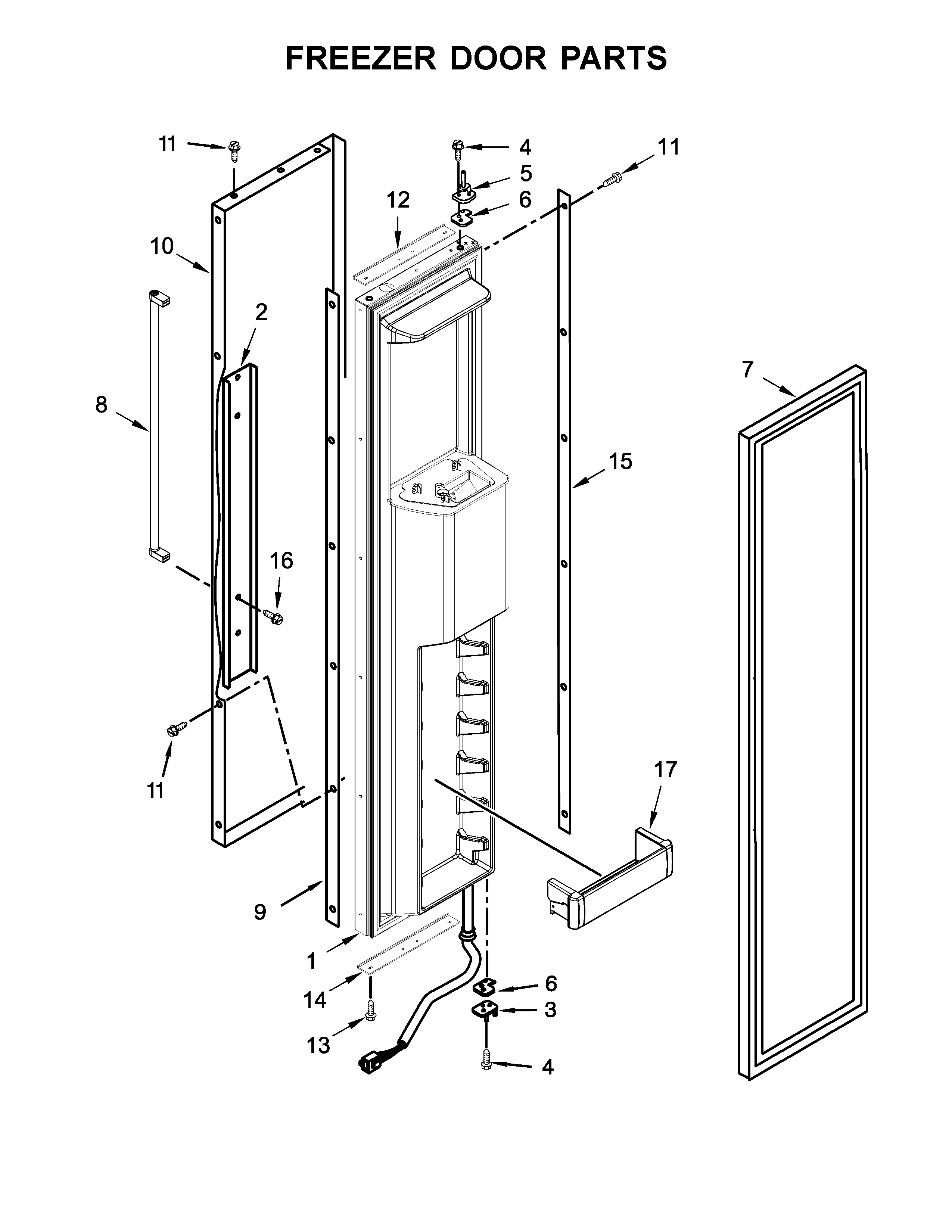 Freezer door parts