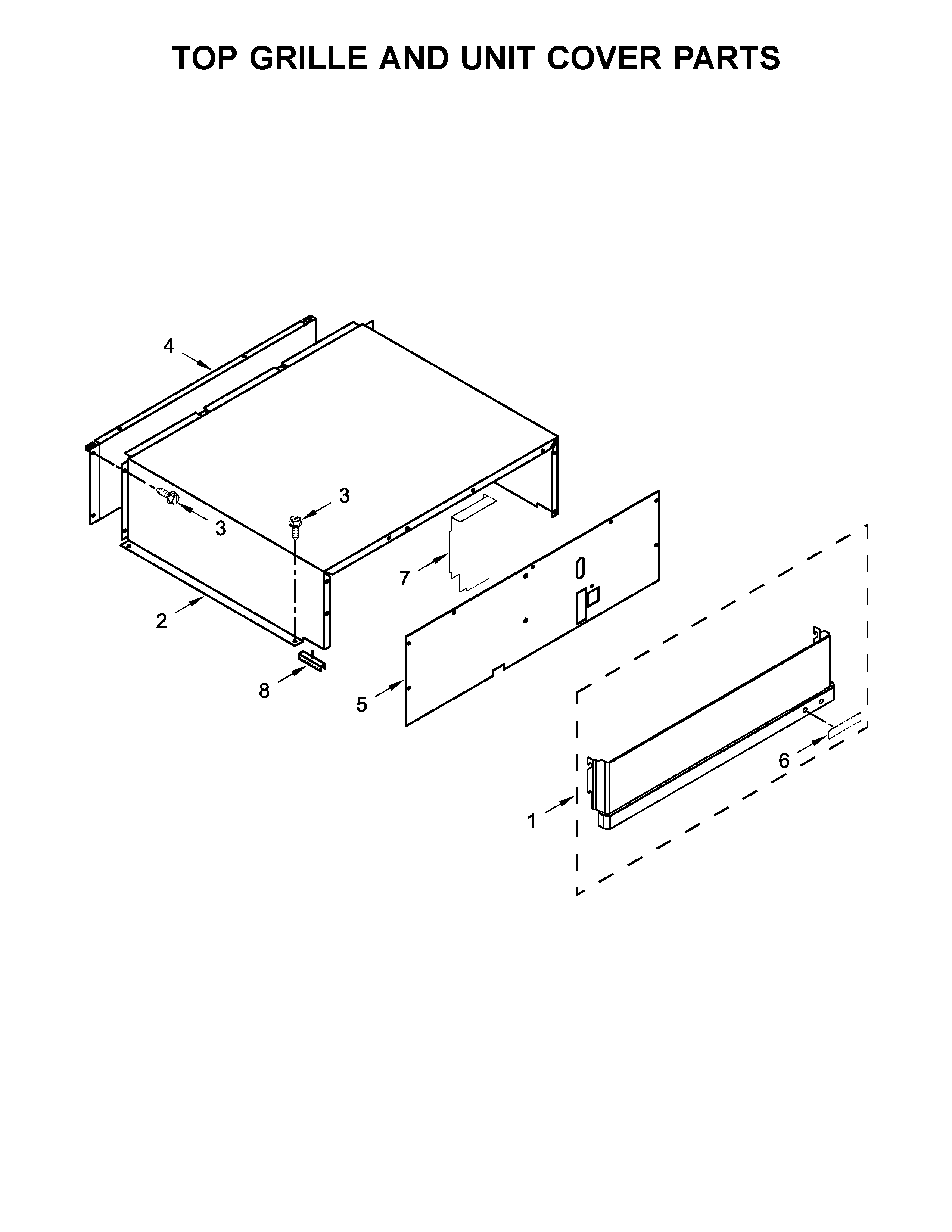 Top grille and unit cover parts