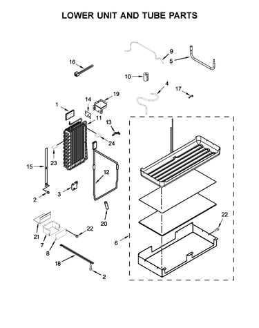 Lower unit and tube parts
