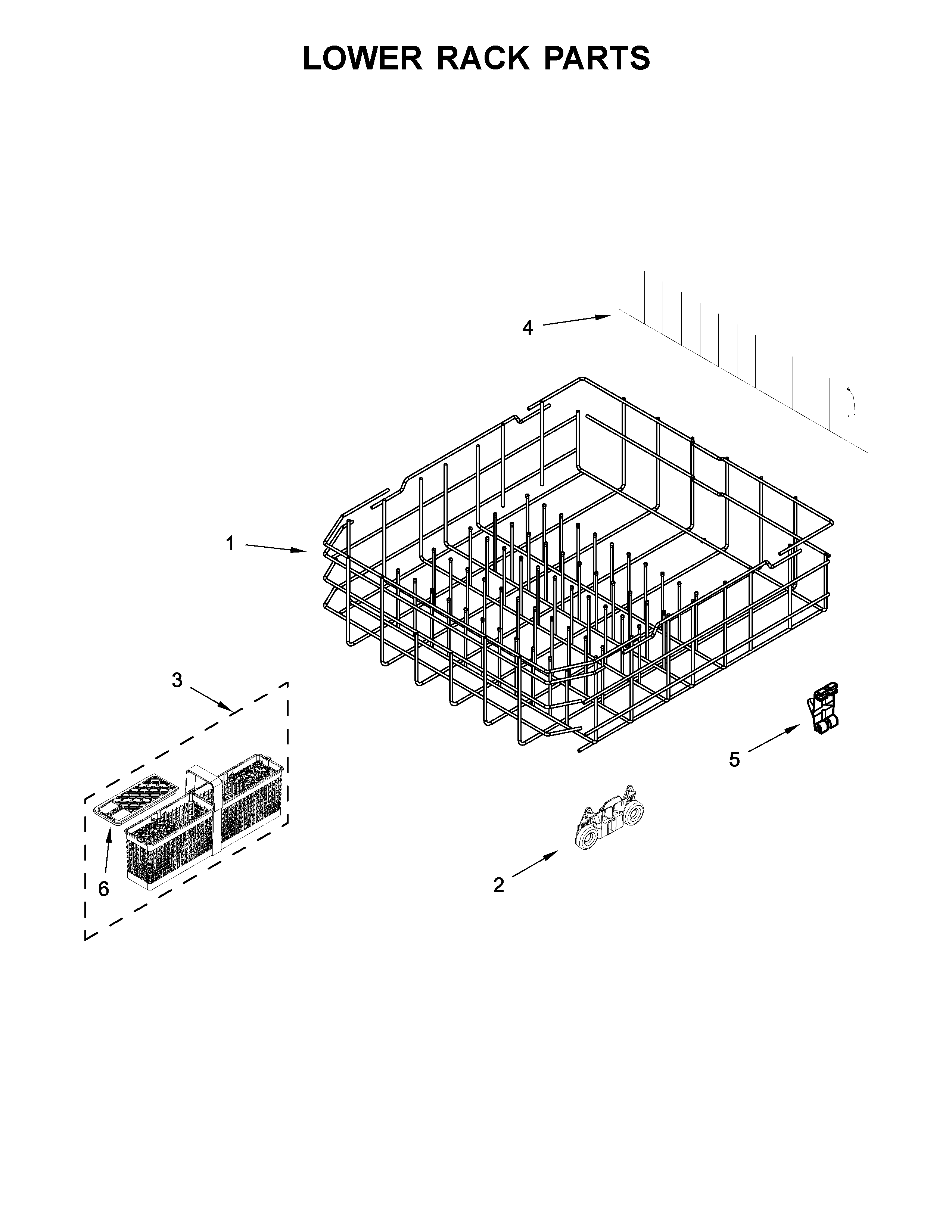 Lower rack parts