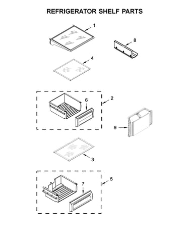 Refrigerator shelf parts