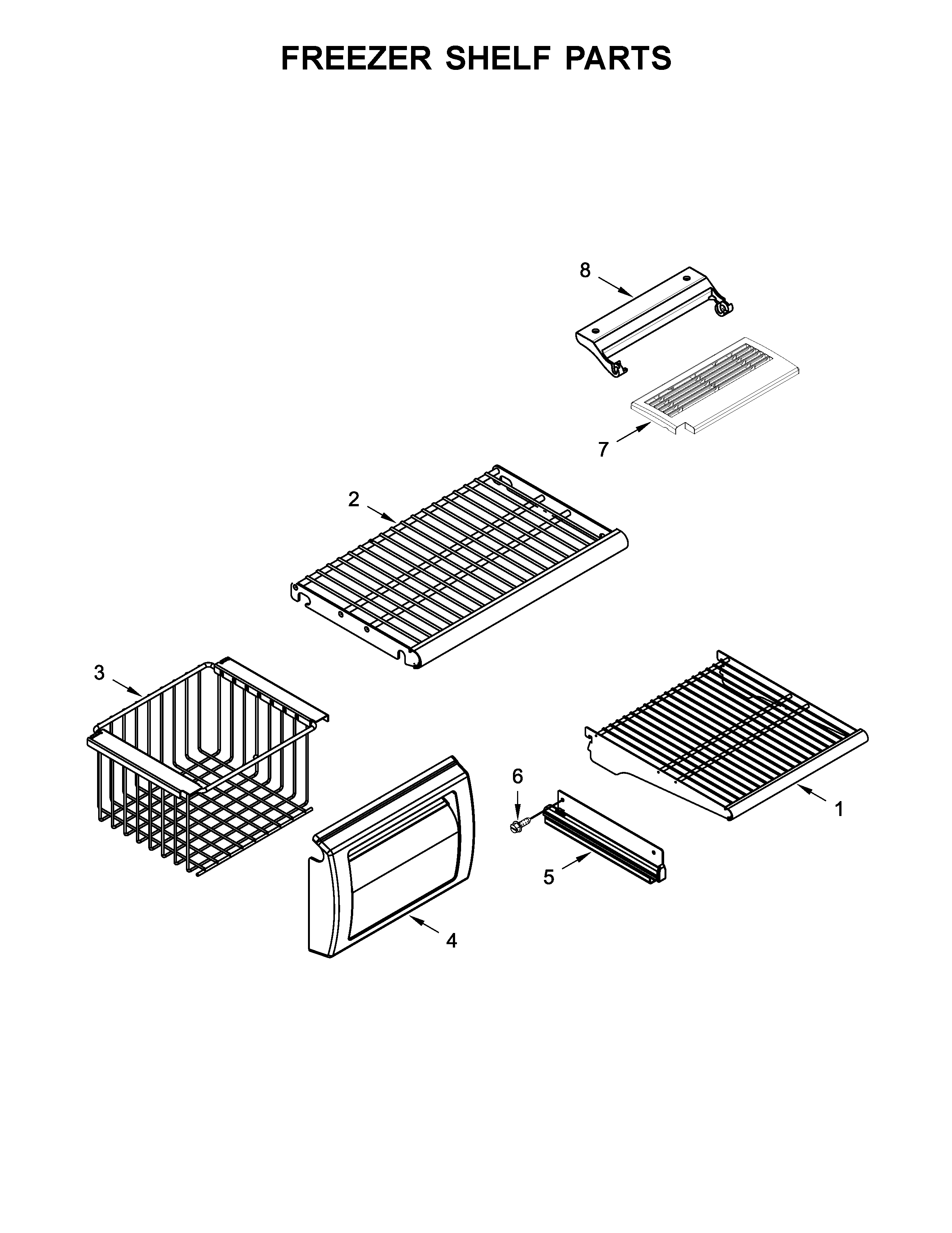 Freezer shelf parts