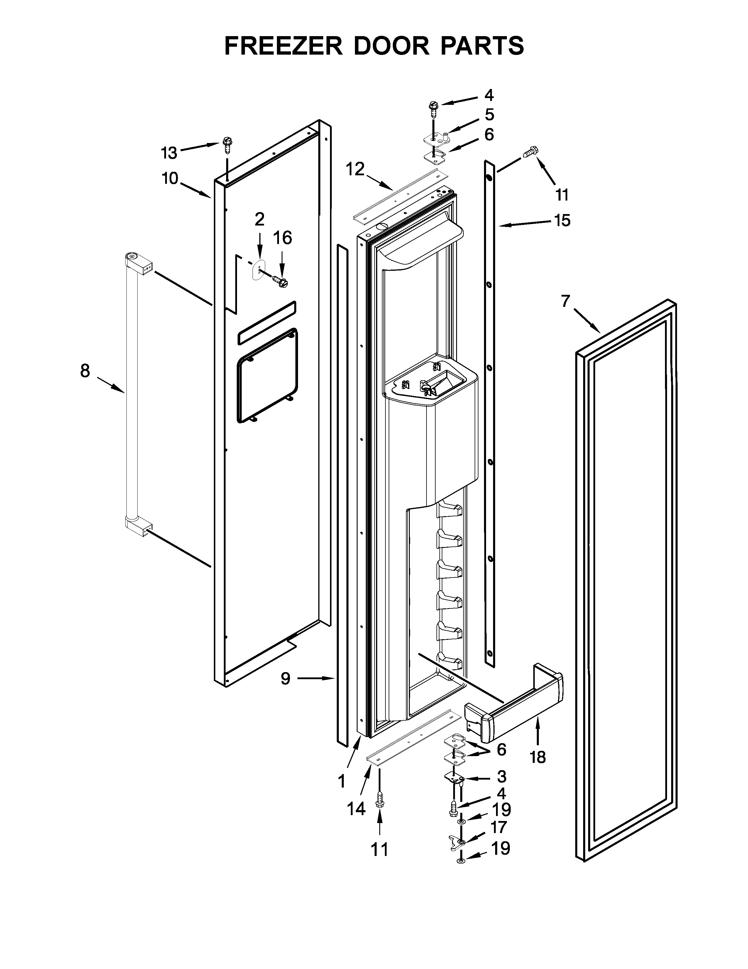 Freezer door parts
