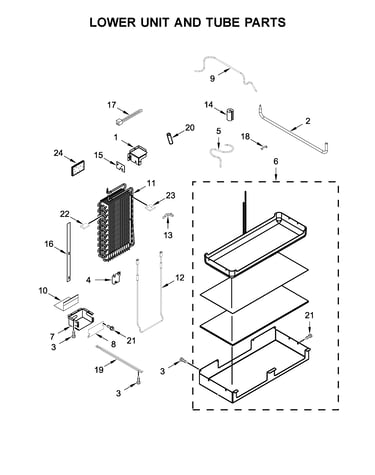 Lower unit and tube parts