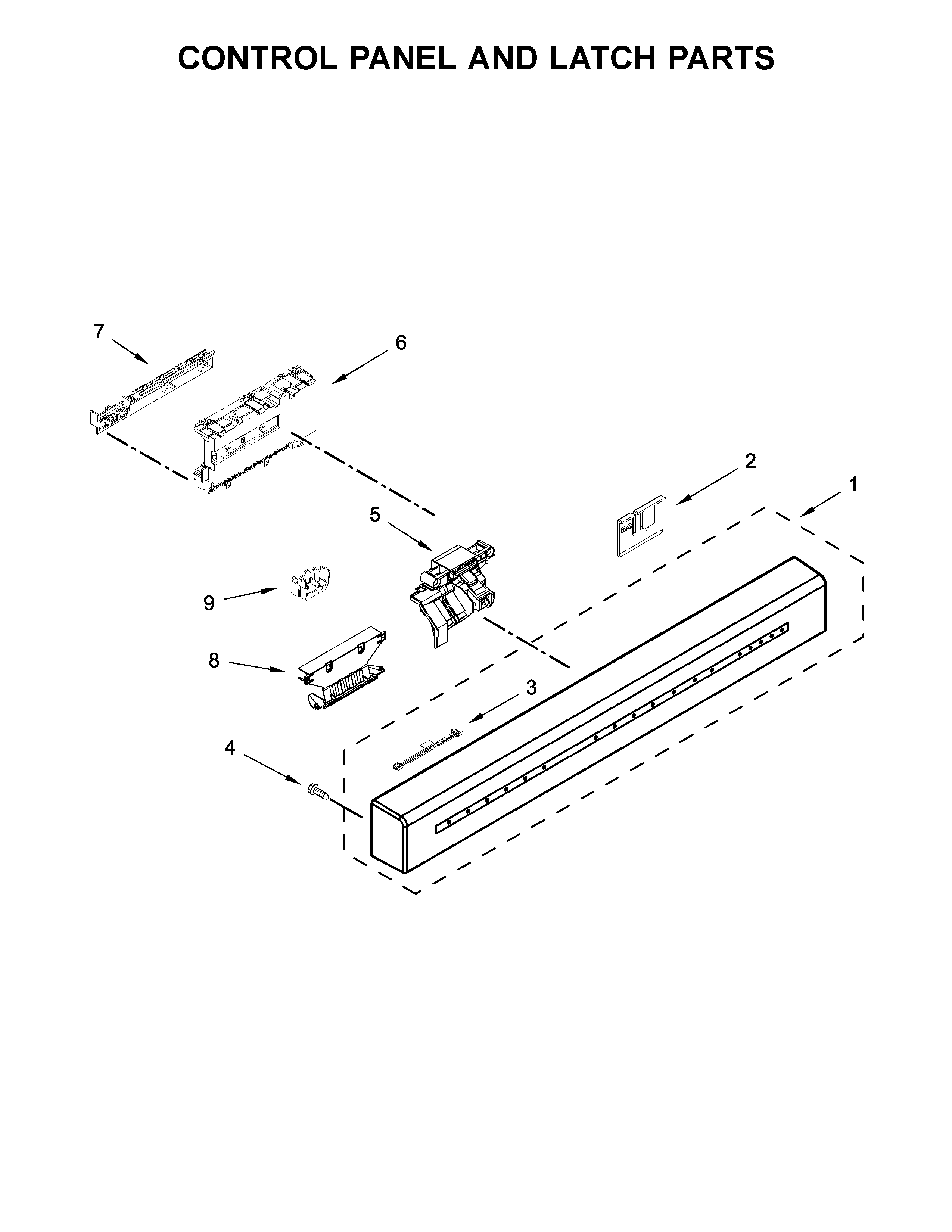 CONTROL PANEL AND LATCH PARTS