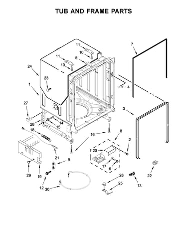 Tub and frame parts