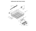 KitchenAid KDFE104DWH5 upper rack and track parts diagram