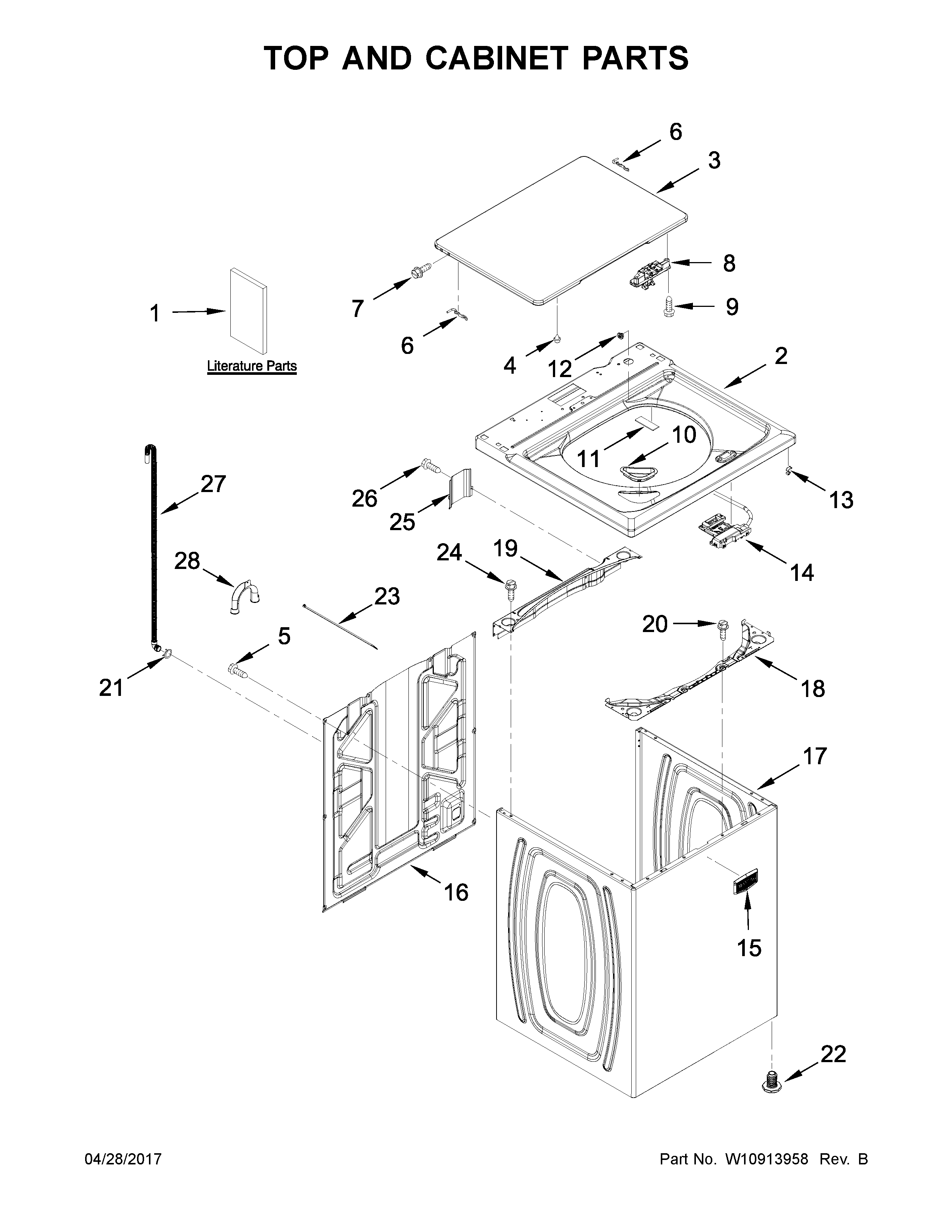 Top and cabinet parts