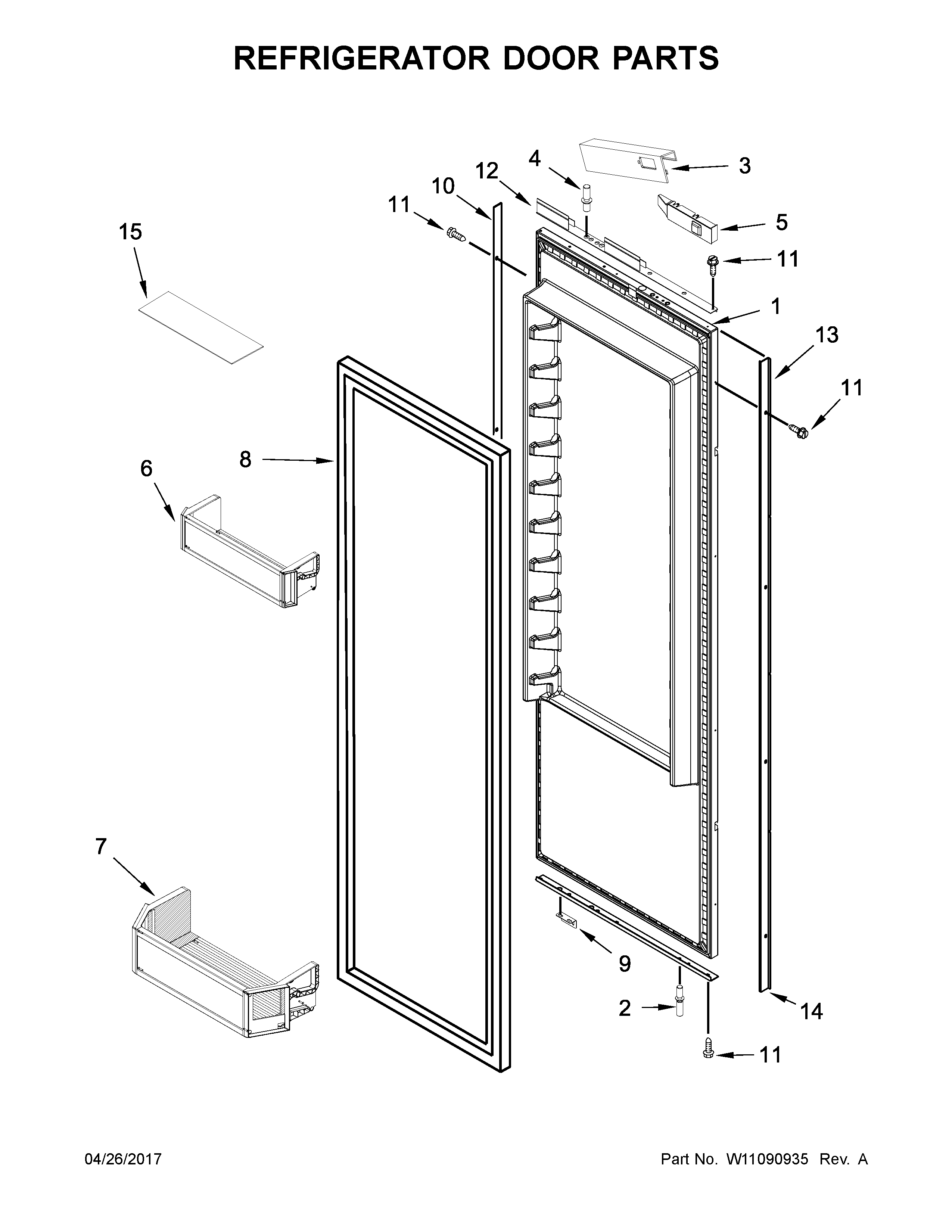 Refrigerator door parts