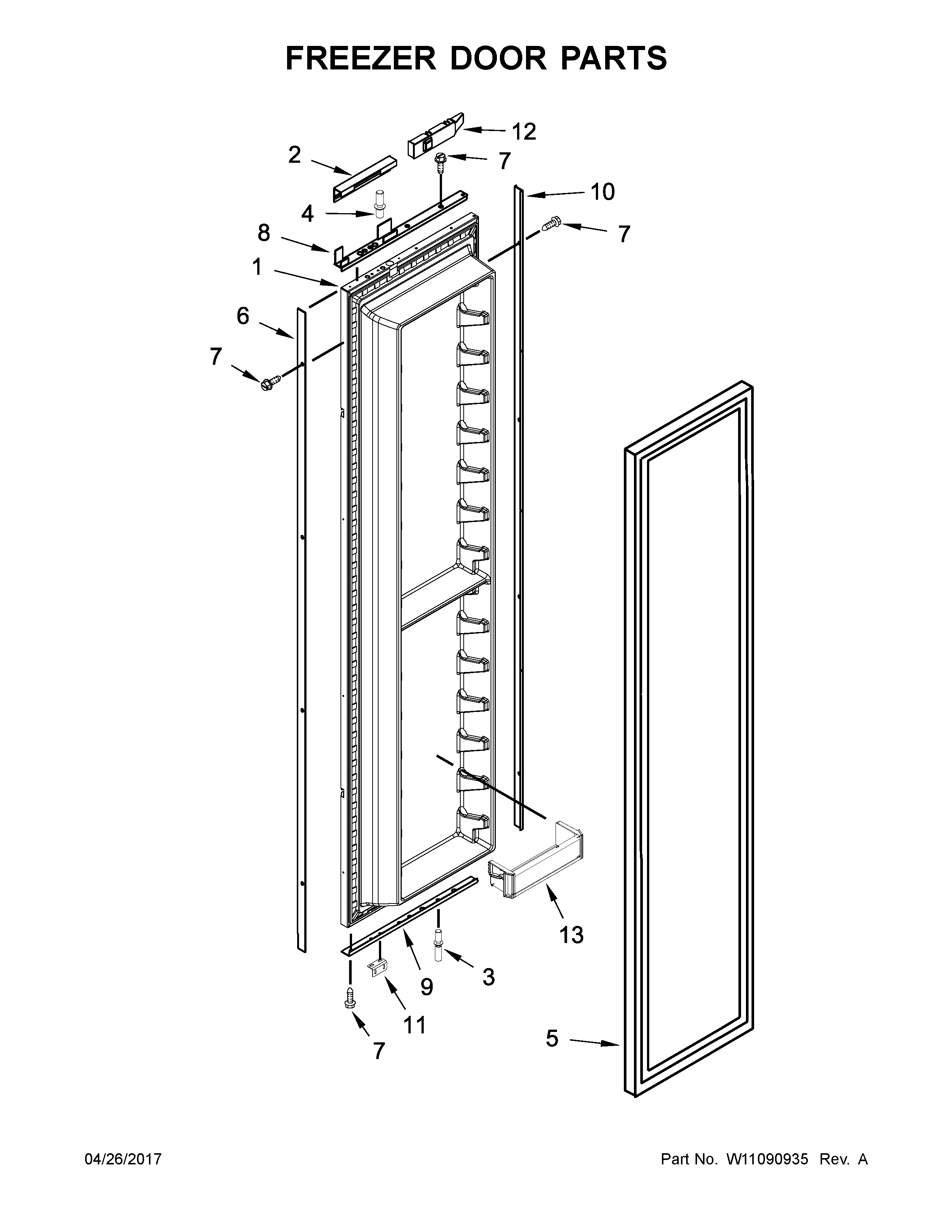 Freezer door parts