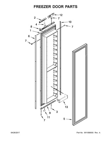Freezer door parts