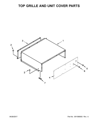 Top grille and unit cover parts