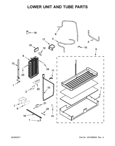 Lower unit and tube parts