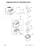 Icemaker and ice container parts