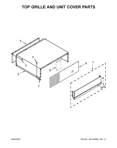 Top grille and unit cover parts