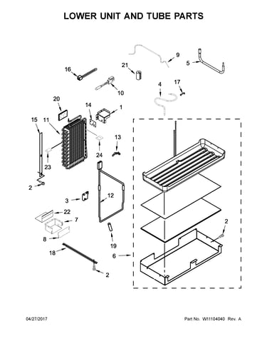Lower unit and tube parts