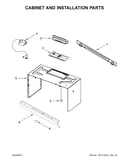 Cabinet and installation parts