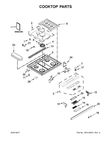 Cooktop parts
