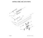 Amana ADB1400AGS1 control panel and latch parts diagram