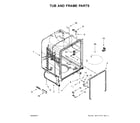 Amana ADB1400AGW1 tub and frame parts diagram