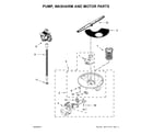 Amana ADB1400AGW1 pump, washarm and motor parts diagram