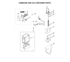 KitchenAid KBSD608EBS01 icemaker and ice container parts diagram