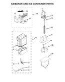 Icemaker and ice container parts