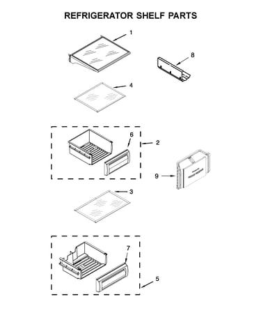 Refrigerator shelf parts
