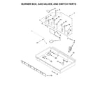 KitchenAid KDRS467VSS05 burner box, gas valves, and switch parts diagram
