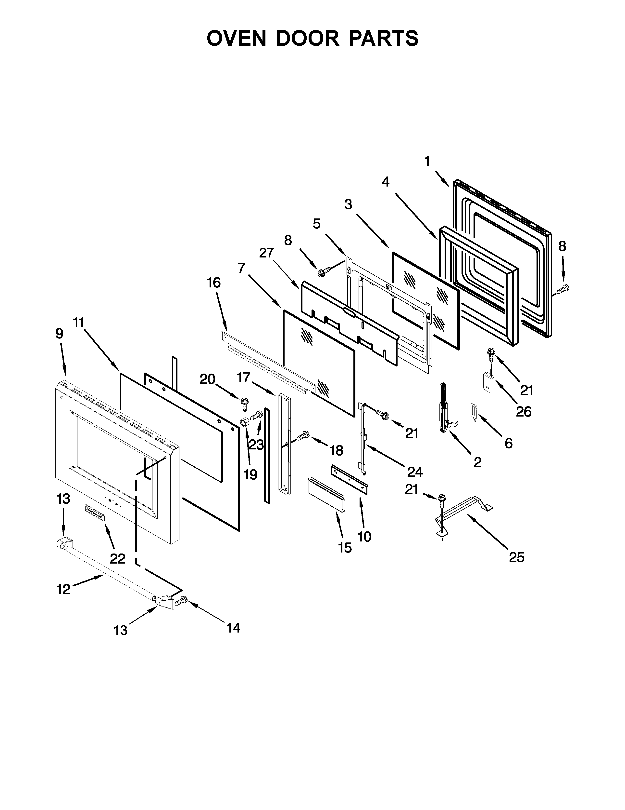 Oven door parts