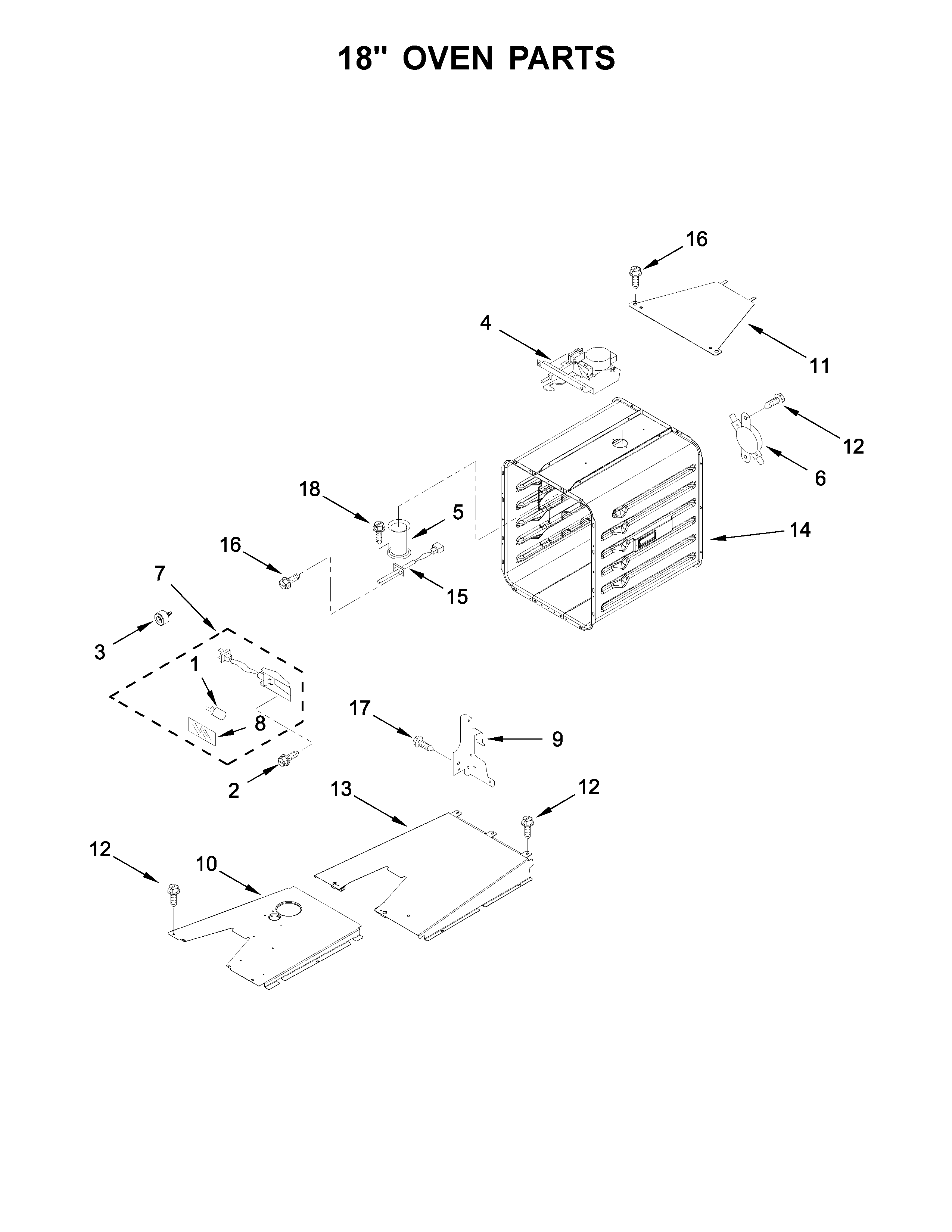 18" OVEN PARTS