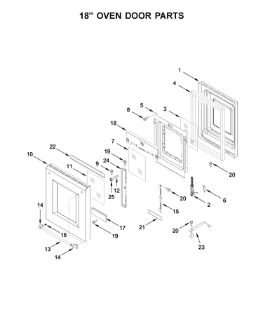 18" oven door parts