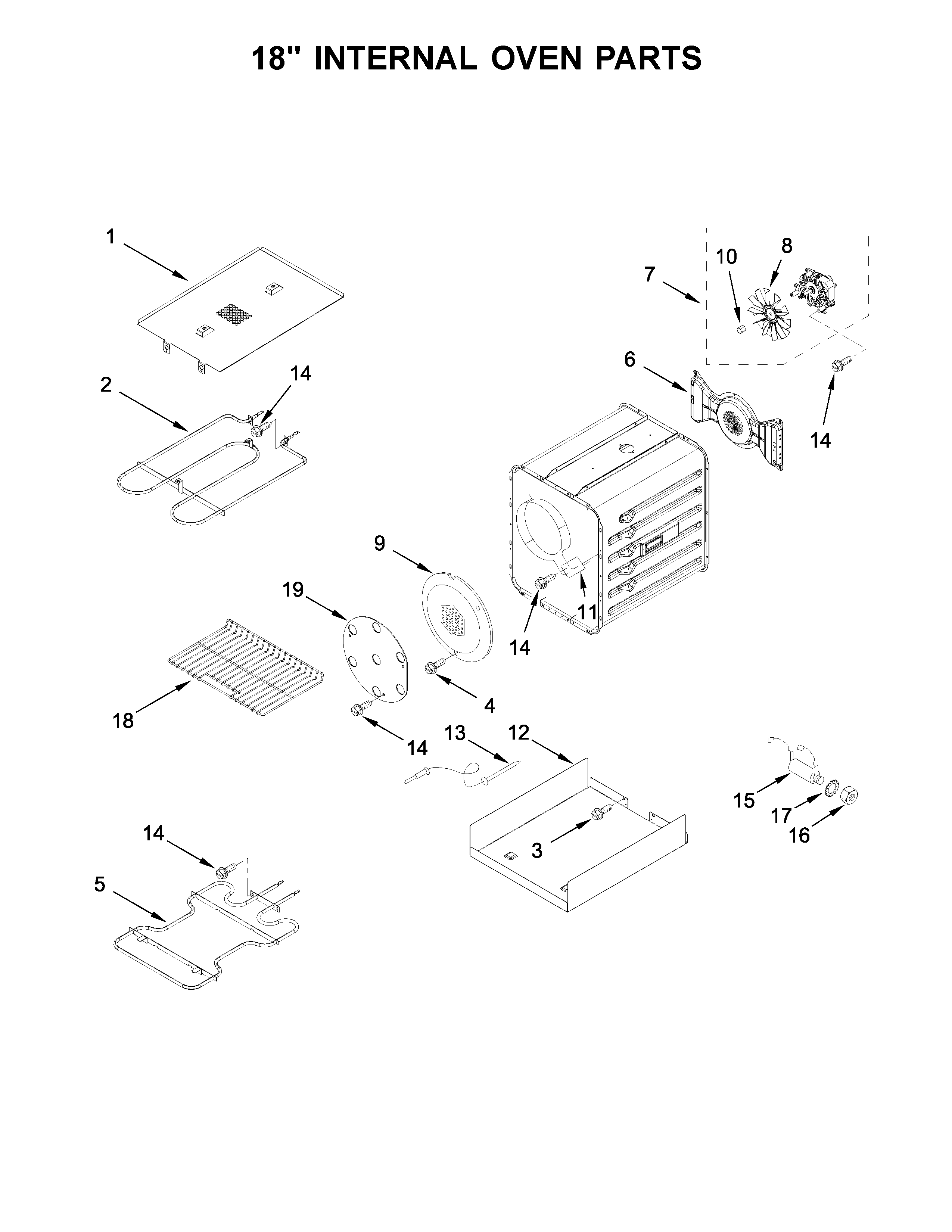 18" INTERNAL OVEN PARTS