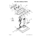 Maytag MGDX6STBW0 top and console parts diagram