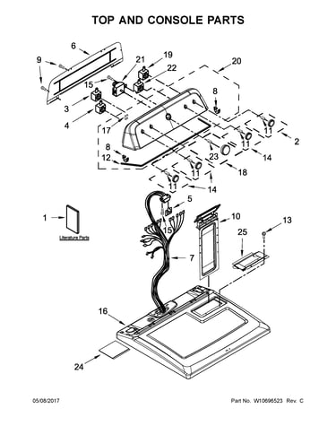 Top and console parts