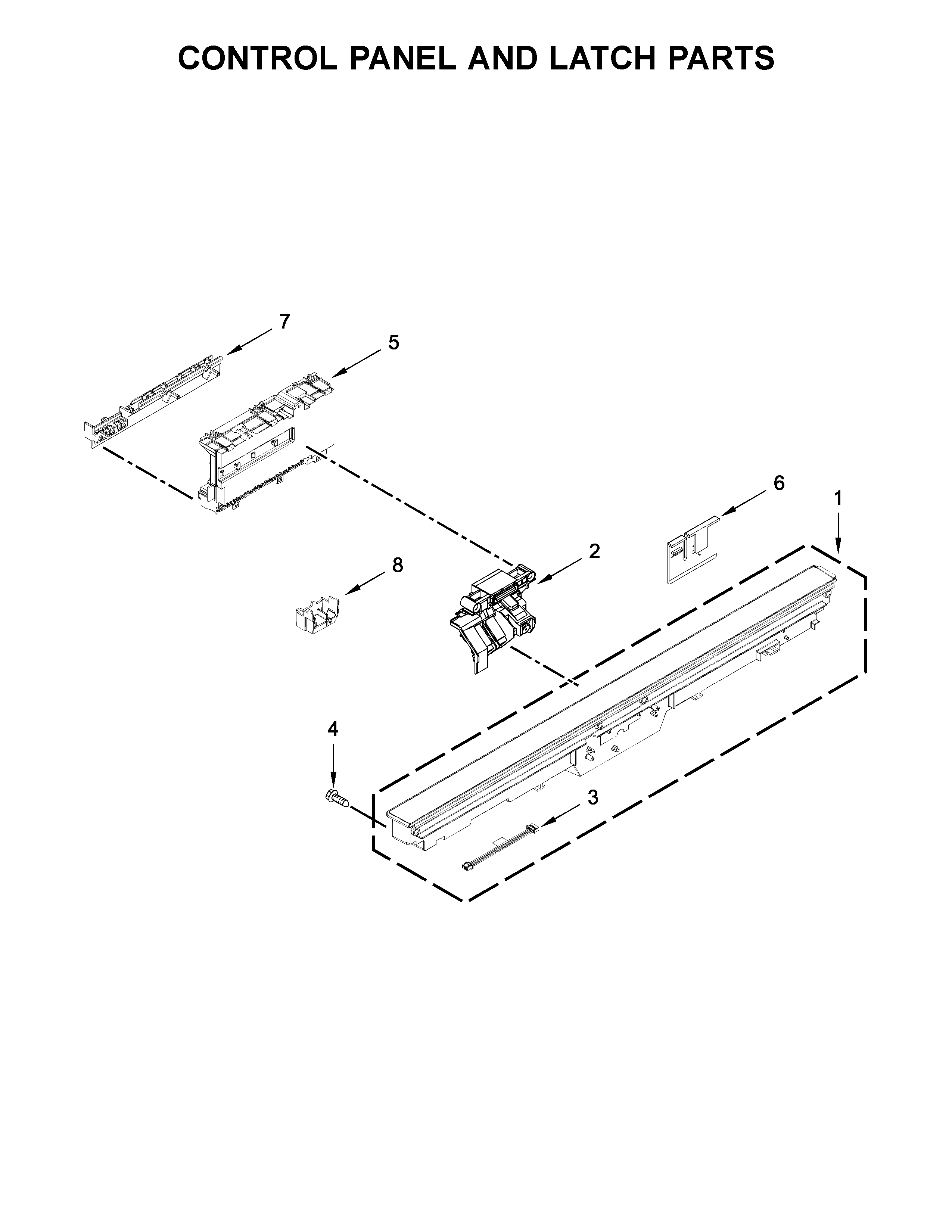 CONTROL PANEL AND LATCH PARTS