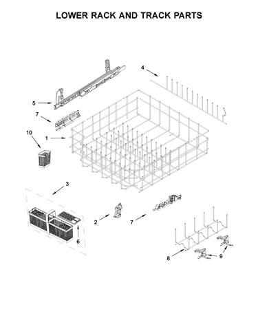 Lower rack and track parts